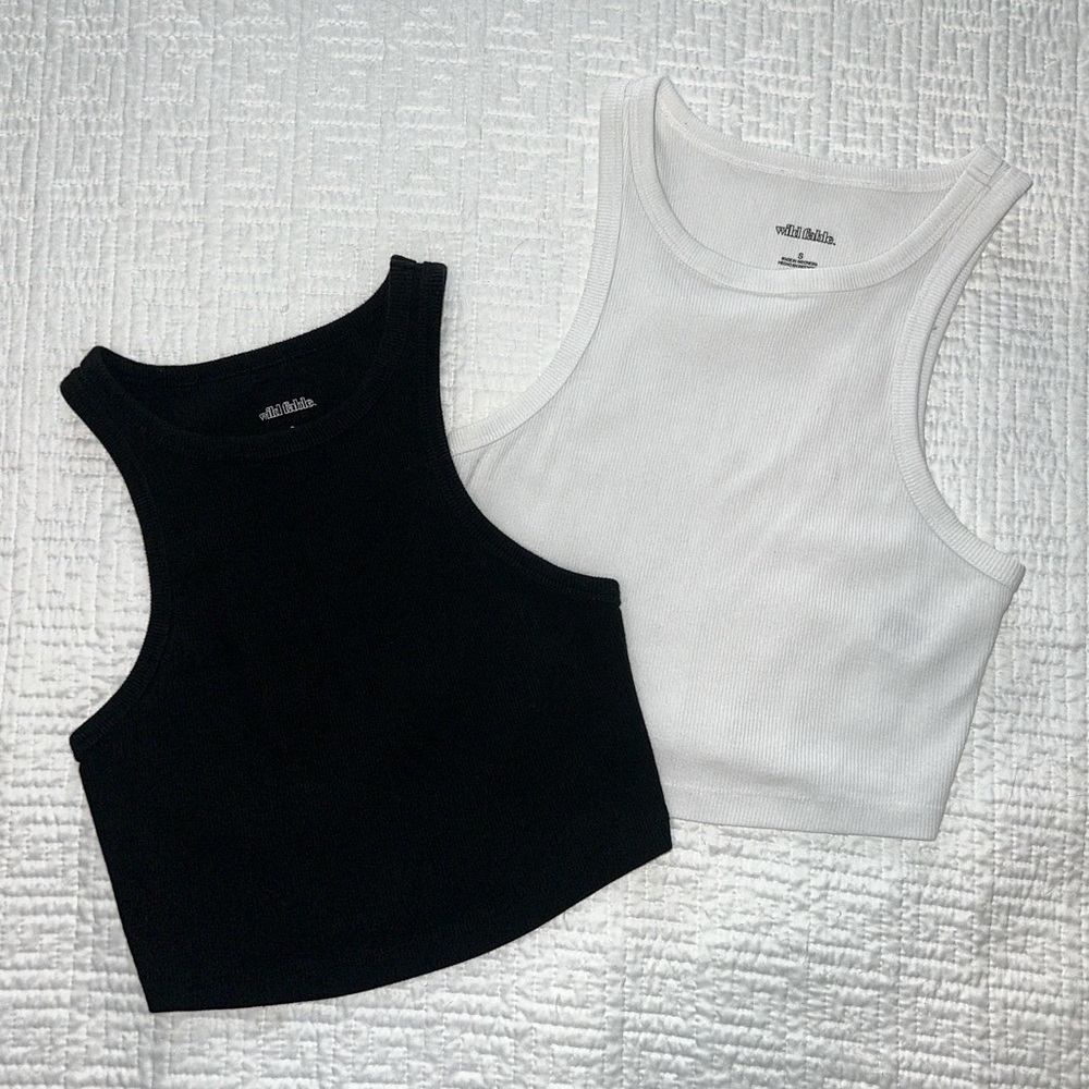 Women's Wild Fable Black and White Crop Top Set